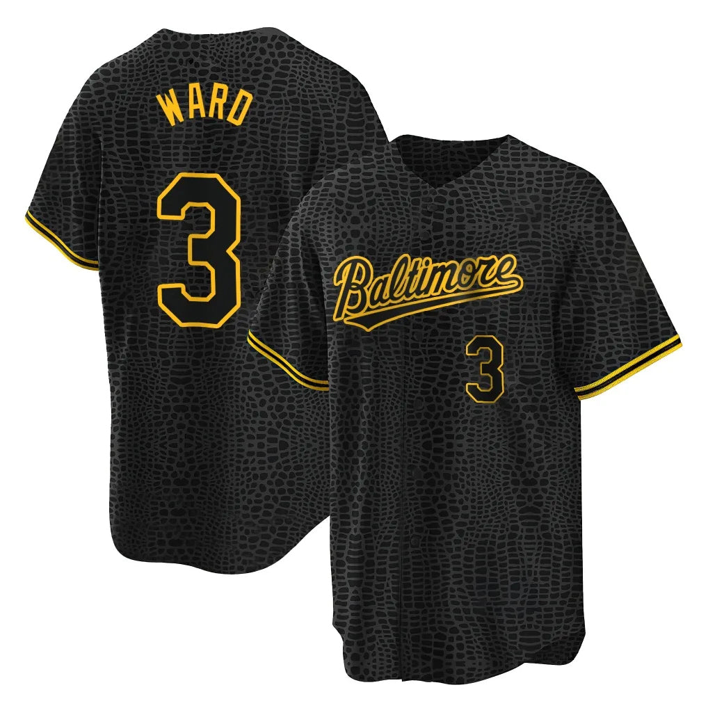 Friene B.Orioles #3 Taylor Ward Player Black Snake Skin City Home Game Stitched Jerseys