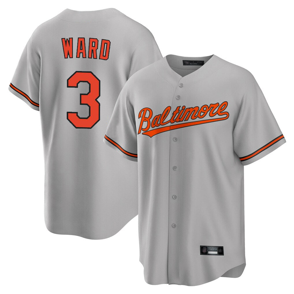 Friene B.Orioles #3 Taylor Ward Player Gray Home Game Stitched Jerseys