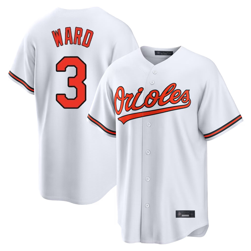 Friene B.Orioles #3 Taylor Ward Player White Home Game Stitched Jerseys