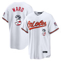 Friene B.Orioles #3 Taylor Ward Player White USA 250 Fourth of July Home Game Stitched Jerseys