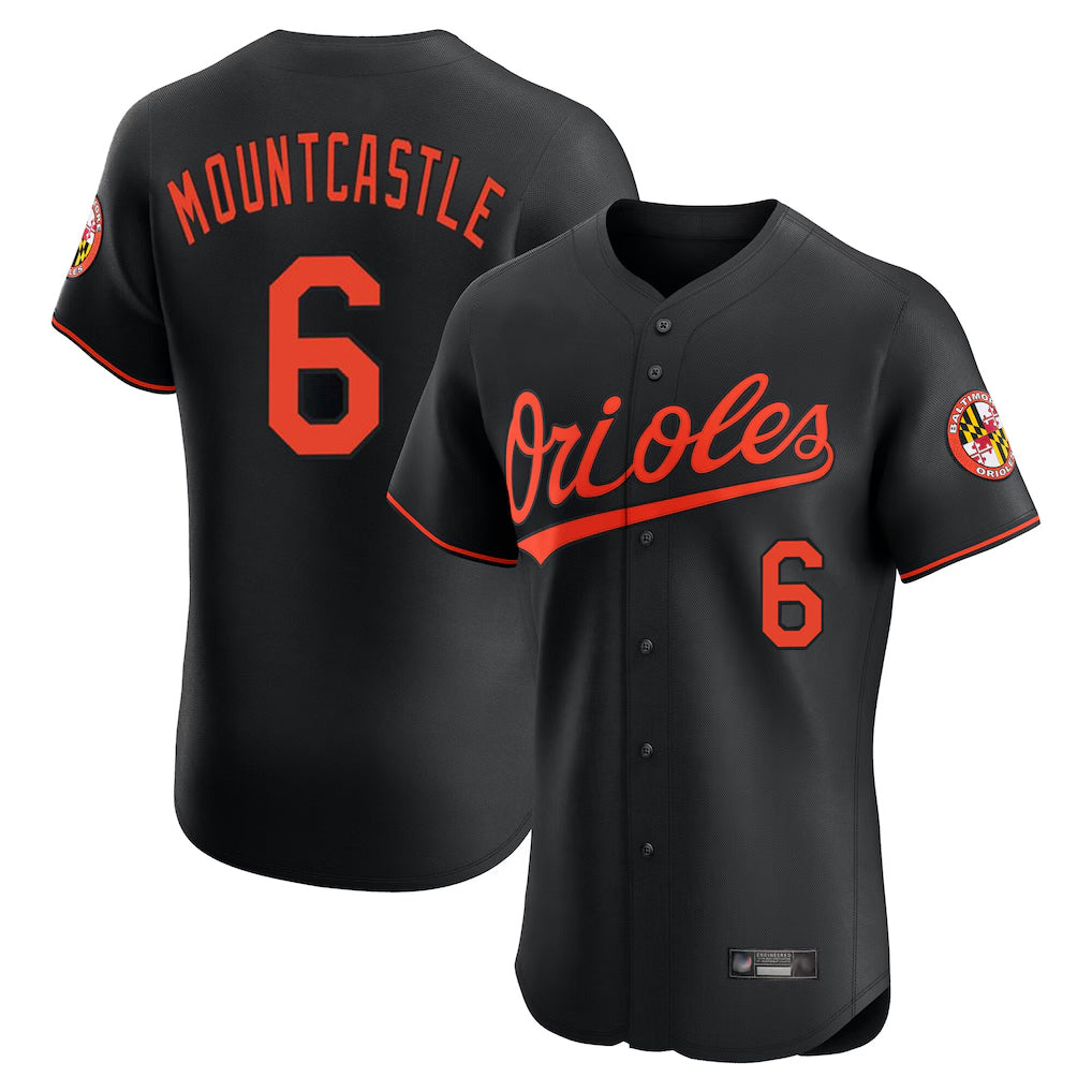 Friene B.Orioles #6 Ryan Mountcastle Player Black Limited Elite Home Game Stitched Jerseys