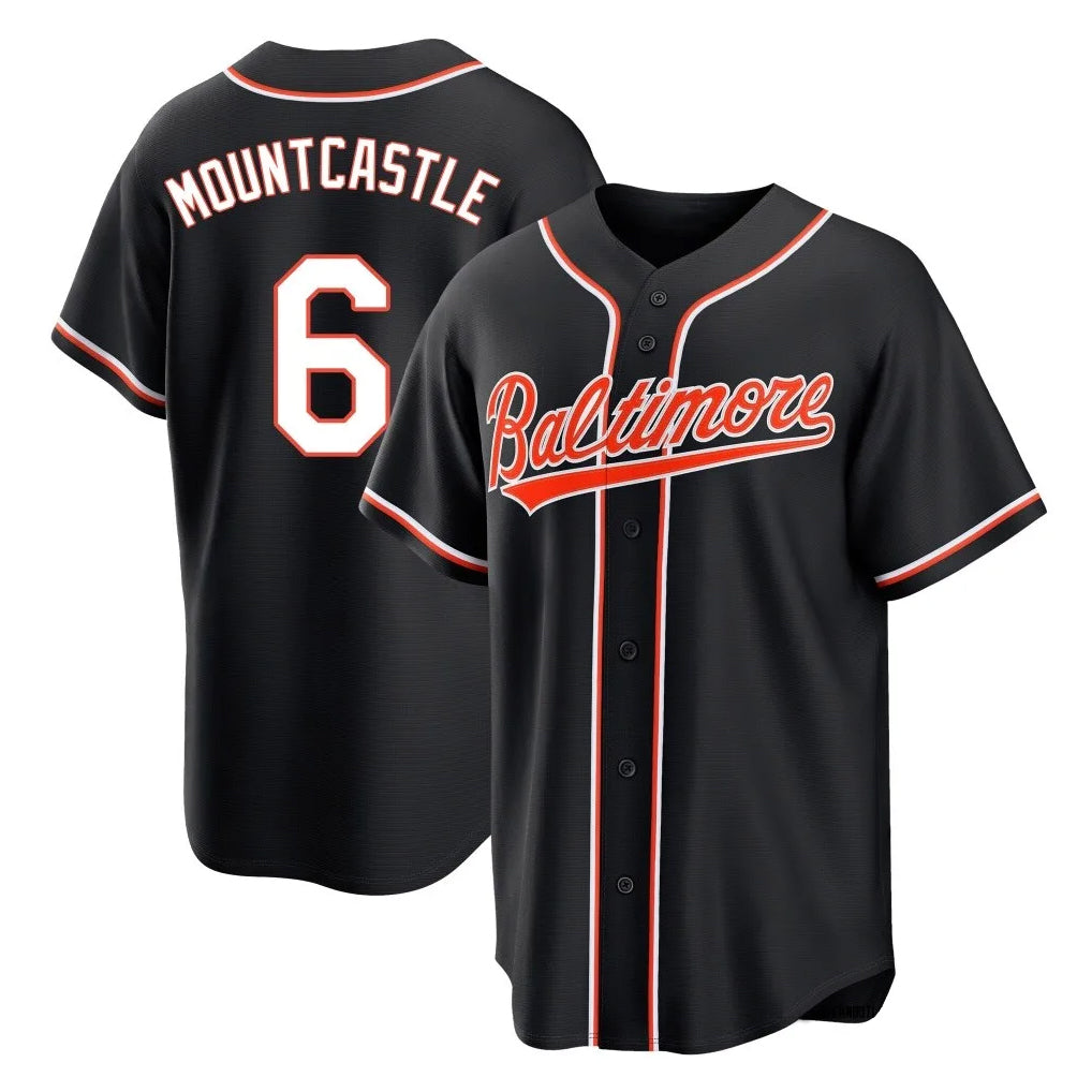 Friene B.Orioles #6 Ryan Mountcastle Player Black Out Home Game Stitched Jerseys