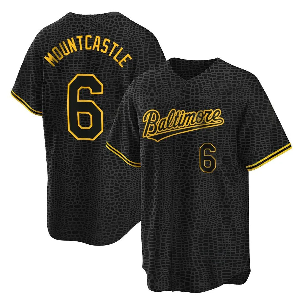 Friene B.Orioles #6 Ryan Mountcastle Player Black Snake Skin City Home Game Stitched Jerseys