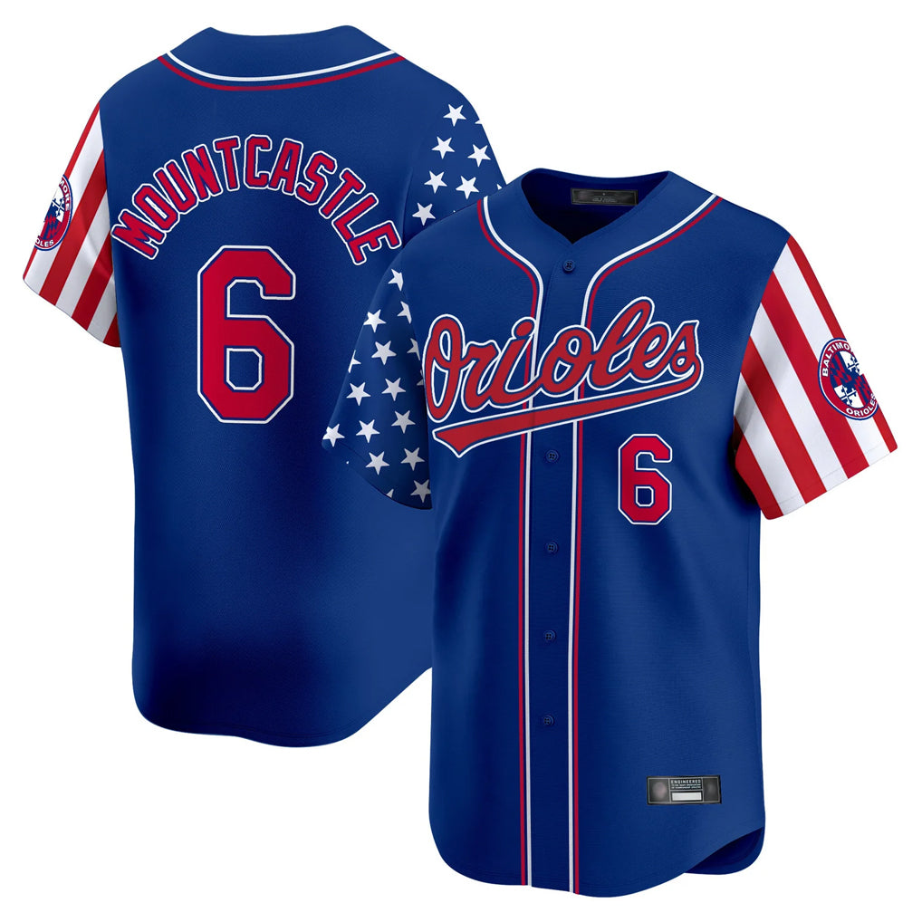 Friene B.Orioles #6 Ryan Mountcastle Player Royal Independence Day Vapor Premier Limited Home Game Stitched Jerseys