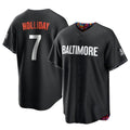 Friene B.Orioles #7 Jackson Holliday Player Black City Connect Home Game Stitched Jerseys