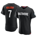 Friene B.Orioles #7 Jackson Holliday Player Black City Connect Limited Elite Home Game Stitched Jerseys