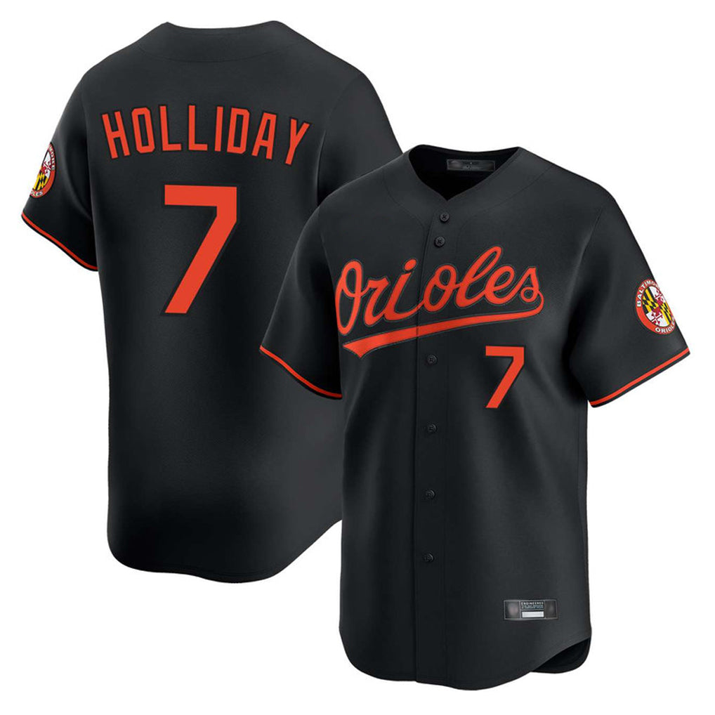Friene B.Orioles #7 Jackson Holliday Player Black Limited Home Game Stitched Jerseys