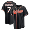 Friene B.Orioles #7 Jackson Holliday Player Black Out Home Game Stitched Jerseys