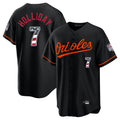 Friene B.Orioles #7 Jackson Holliday Player Black USA 250 Fourth of July Home Game Stitched Jerseys