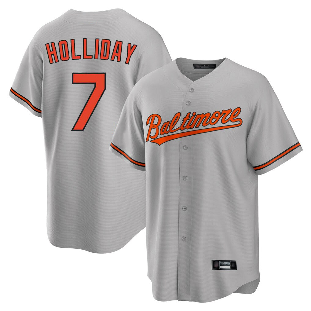 Friene B.Orioles #7 Jackson Holliday Player Gray Home Game Stitched Jerseys