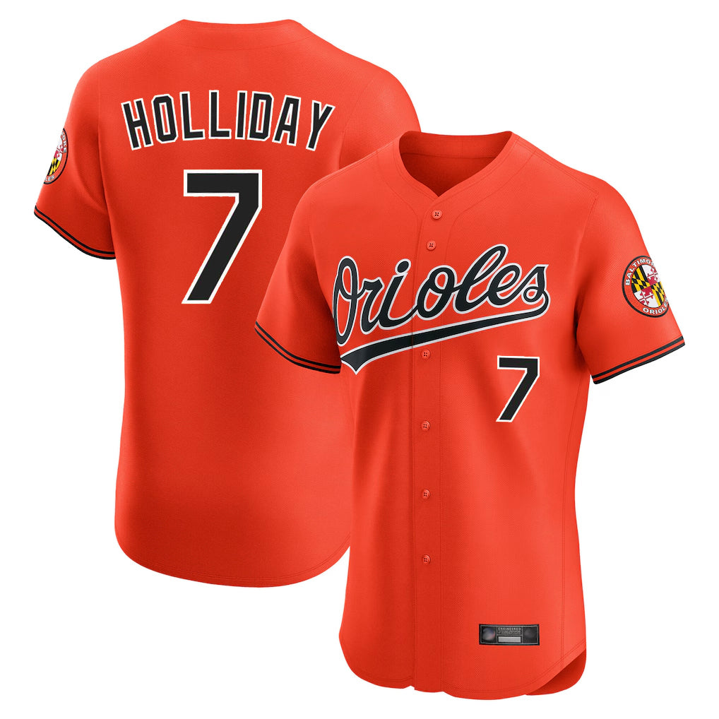 Friene B.Orioles #7 Jackson Holliday Player Orange Limited Elite Home Game Stitched Jerseys