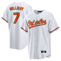 Friene B.Orioles #7 Jackson Holliday Player White Home Game Stitched Jerseys
