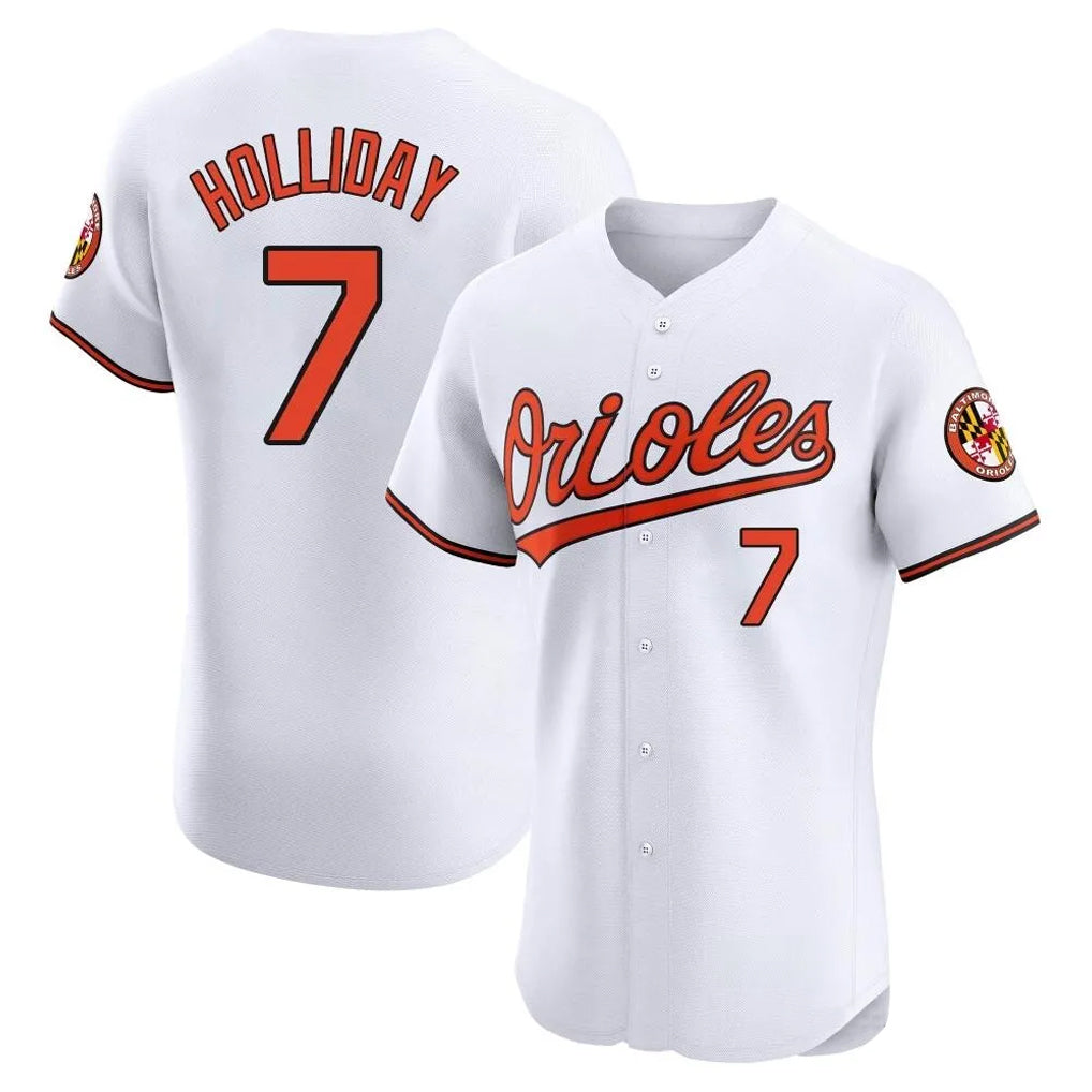 Friene B.Orioles #7 Jackson Holliday Player White Limited Elite Home Game Stitched Jerseys