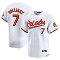 Friene B.Orioles #7 Jackson Holliday Player White Limited Home Game Stitched Jerseys
