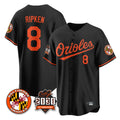 Friene B.Orioles #8 Cal Ripken Player Black 30th Anniversary of 2131 Home Game Stitched Jerseys