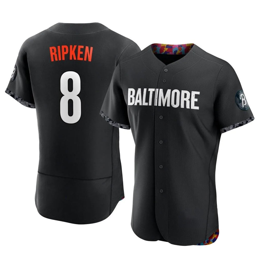 Friene B.Orioles #8 Cal Ripken Player Black City Connect Limited Elite Home Game Stitched Jerseys