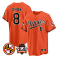 Friene B.Orioles #8 Cal Ripken Player Orange 30th Anniversary of 2131 Home Game Stitched Jerseys