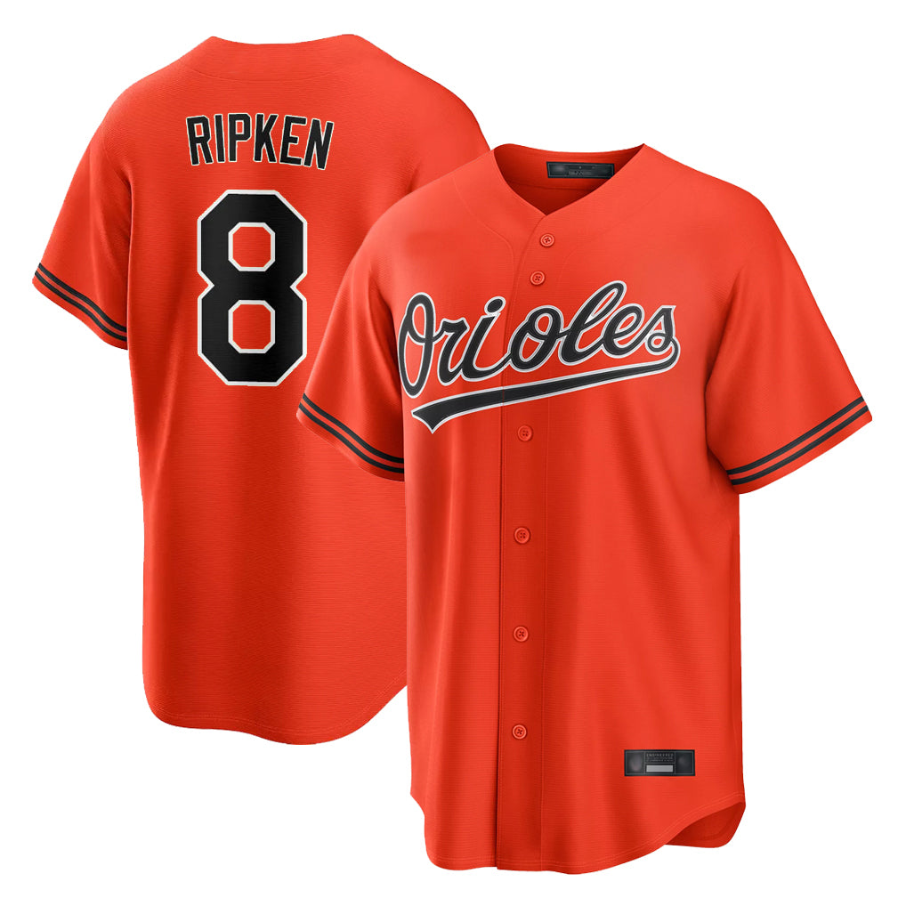 Friene B.Orioles #8 Cal Ripken Player Orange Home Game Stitched Jerseys