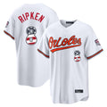 Friene B.Orioles #8 Cal Ripken Player White USA 250 Fourth of July Home Game Stitched Jerseys