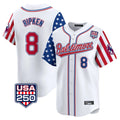 Friene B.Orioles #8 Cal Ripken Player White USA 250 Independence Day Vapor Premier Limited Home Game Stitched Jerseys