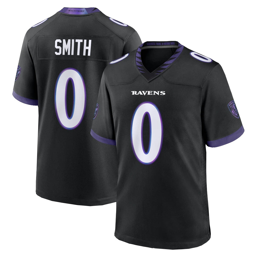Friene B.Ravens #0 Roquan Smith Player Black Home Game Stitched Jerseys