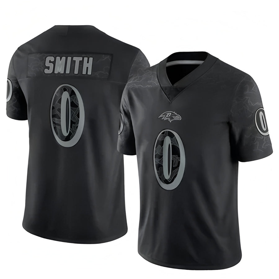Friene B.Ravens #0 Roquan Smith Player Black REFLECTIVE Limited Stitched Jerseys