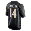 Friene B.Ravens #14 Kyle Hamilton Player Black Alternate Home Game Stitched Jerseys