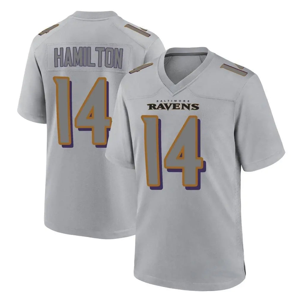 Friene B.Ravens #14 Kyle Hamilton Player Gray Replica Limited Stitched Jerseys