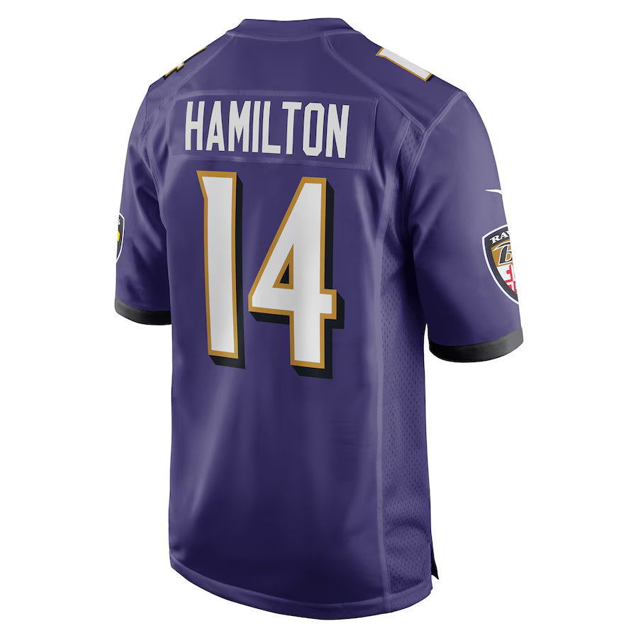 Friene B.Ravens #14 Kyle Hamilton Player Purple Alternate Game Home Stitched Jerseys