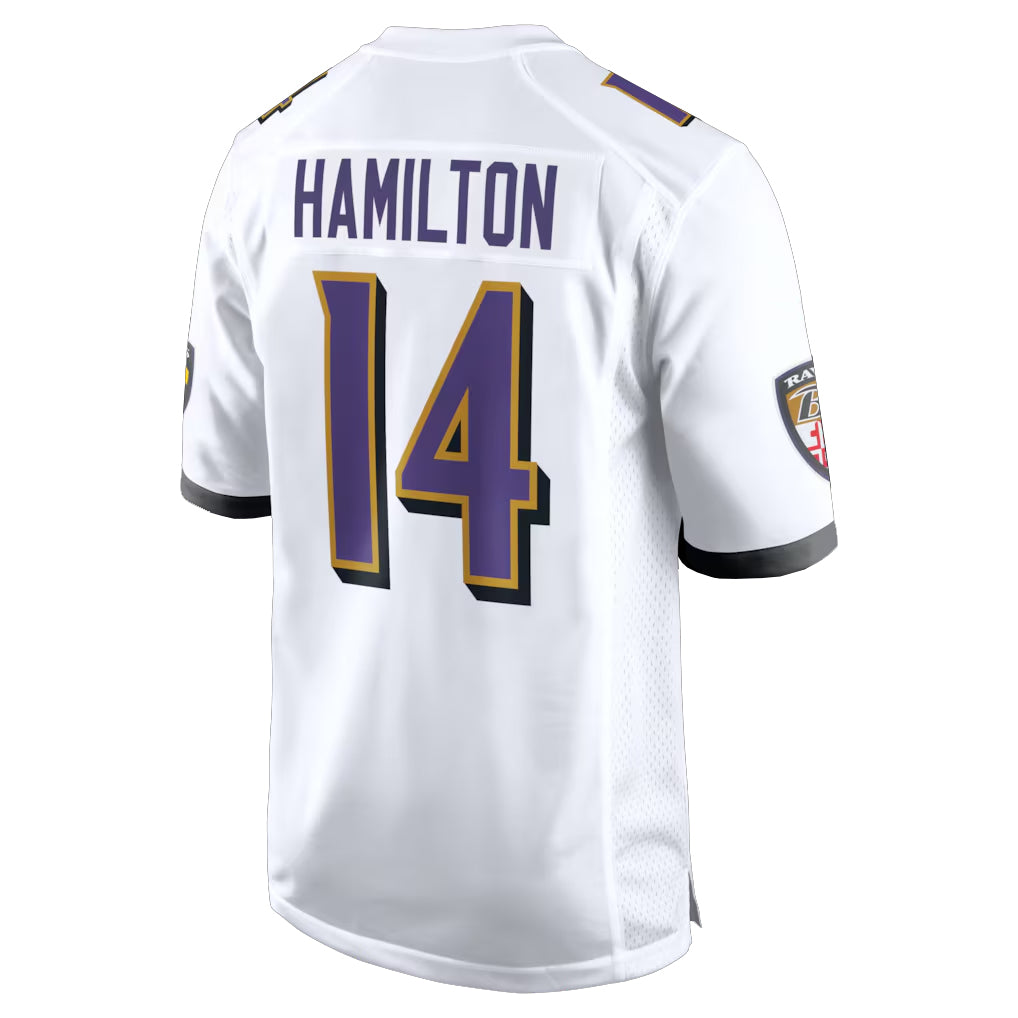 Friene B.Ravens #14 Kyle Hamilton Player White Alternate Home Game Stitched Jerseys