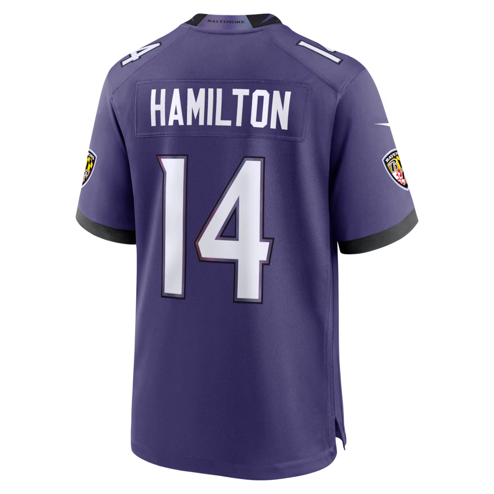 Friene B.Ravens #14 Kyle Hamilton Purple Team Game Stitched Jerseys