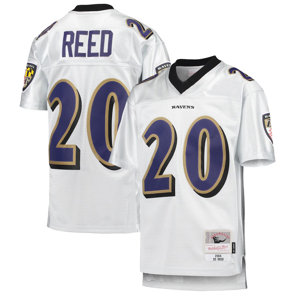 Friene B.Ravens #20 Ed Reed Player White Mitchell & Ness Platinum Legacy Limtied Football Jerseys