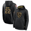 Friene B.Ravens #22 Derrick Henry Player Black Salute to Service Pullover Hoodie Stitched Jerseys
