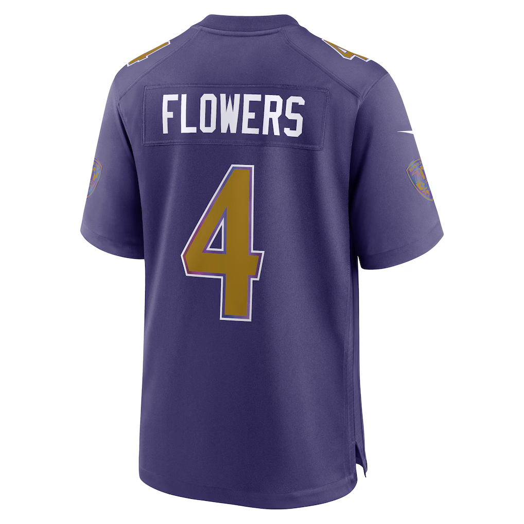 Friene B.Ravens #4 Zay Flowers Purple Alternate Game Stitched Jerseys