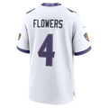 Friene B.Ravens #4 Zay Flowers White Game Stitched Jerseys