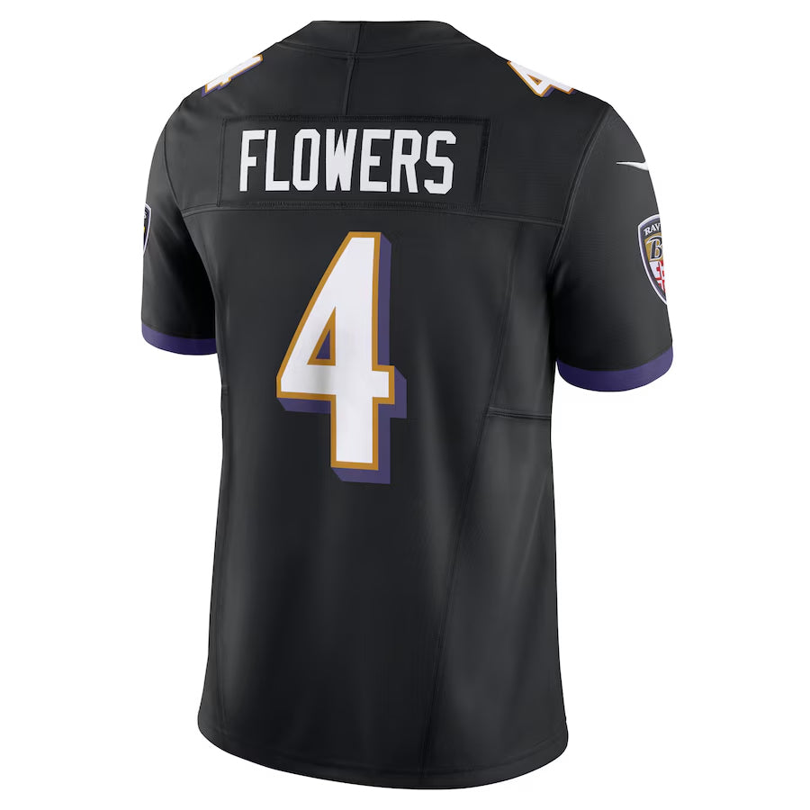 Friene B.Ravens #4 Zay Flowers Player Vapor F.U.S.E. Limited Black Stitched Jerseys