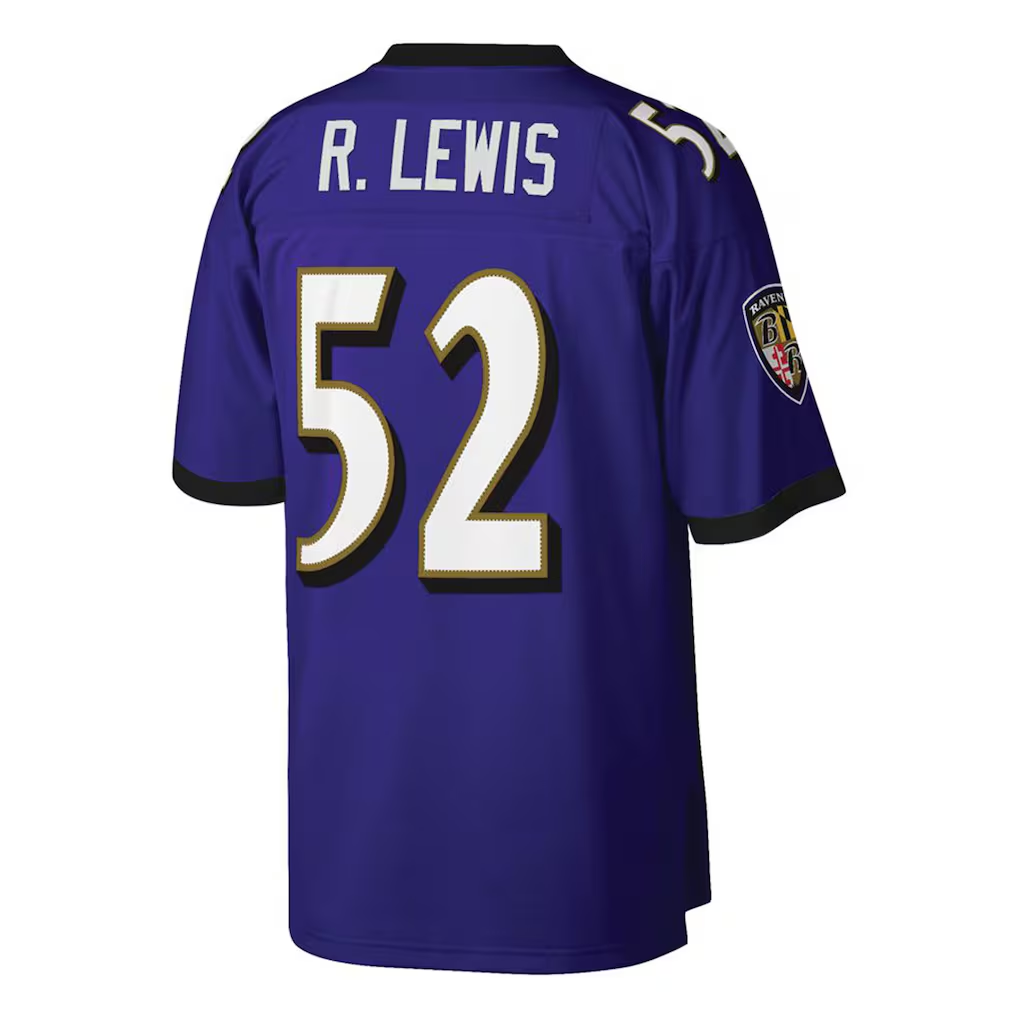 Friene B.Ravens #52 Ray Lewis Mitchell & Ness Purple Big & Tall 2000 Retired Player Replica Puhic Stitched Jerseys