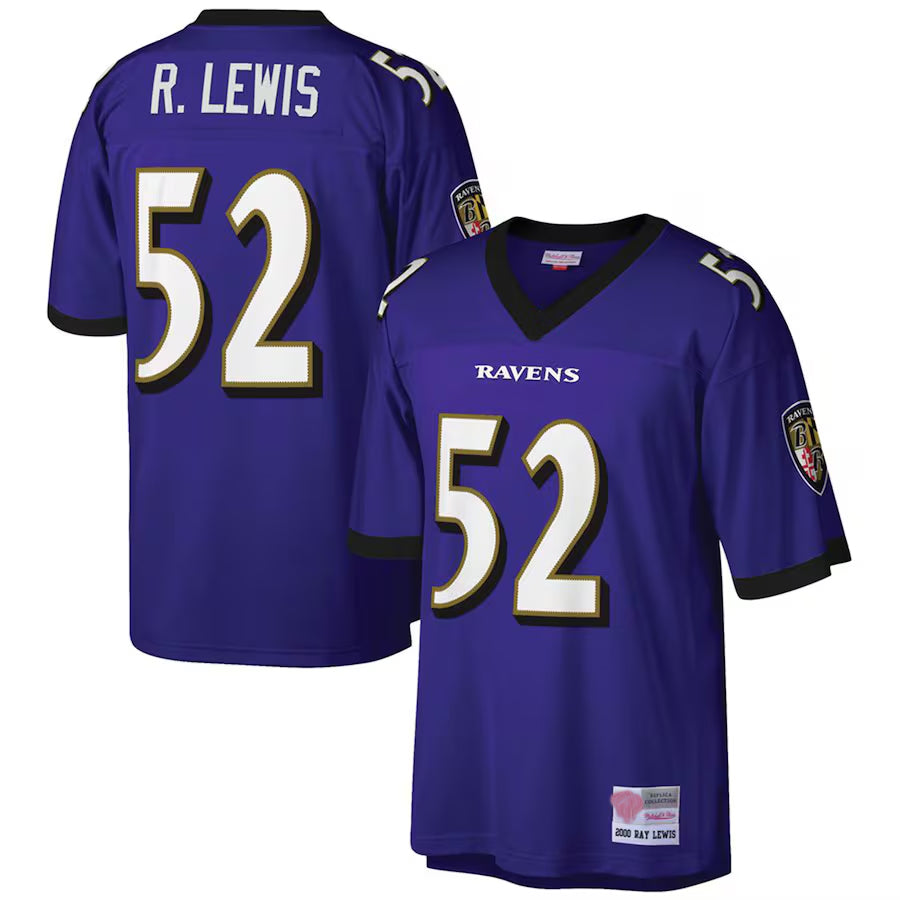 Friene B.Ravens #52 Ray Lewis Player Purple Mitchell & Ness Big & Tall 2000 Retired Stitched Jerseys