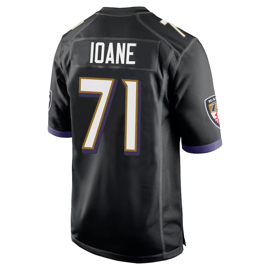 Friene B.Ravens #71 Olaivavega Ioane Player Black Alternate Home Stitched Jerseys