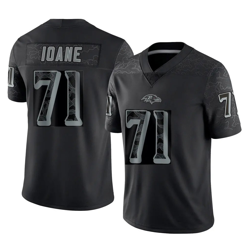 Friene B.Ravens #71 Olaivavega Ioane Player Black RFLCTV Limited Stitched Jerseys