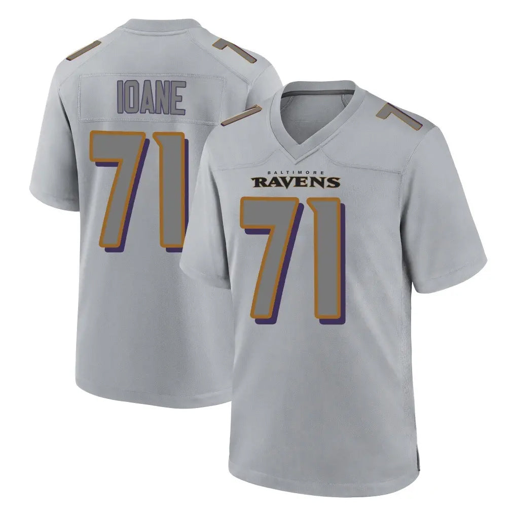 Friene B.Ravens #71 Olaivavega Ioane Player Gray Replica Limited Stitched Jerseys