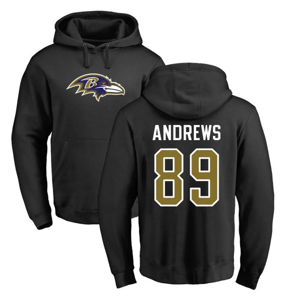 Friene B.Ravens #89 Mark Andrews Player Black Pullover Hoodie Stitched Jerseys