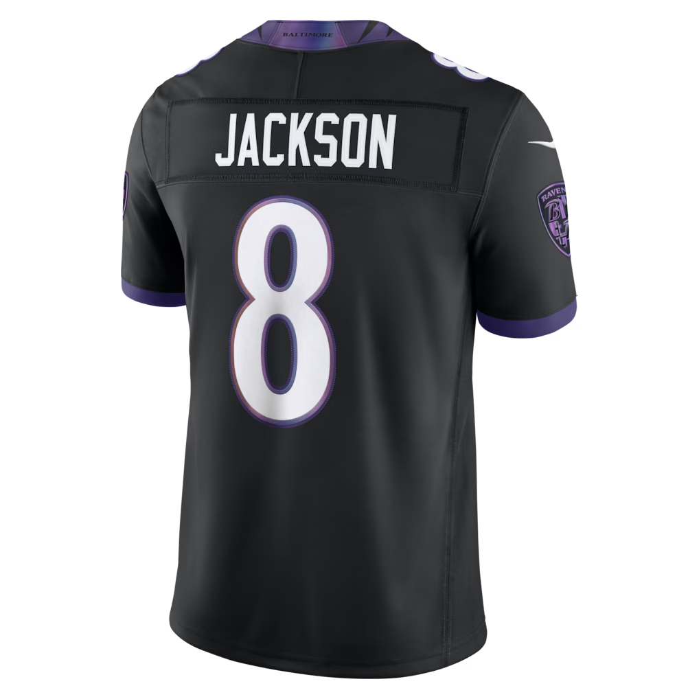 Friene B.Ravens #8 Lamar Jackson Black Alternate Alternate Vapor F.U.S.E. Stitched Limited Jerseys