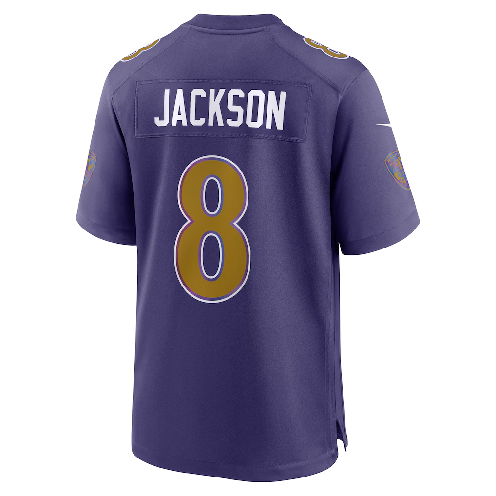 Friene B.Ravens #8 Lamar Jackson Purple Alternate Game Stitched Jerseys