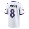 Friene B.Ravens #8 Lamar Jackson White Game Stitched Jerseys