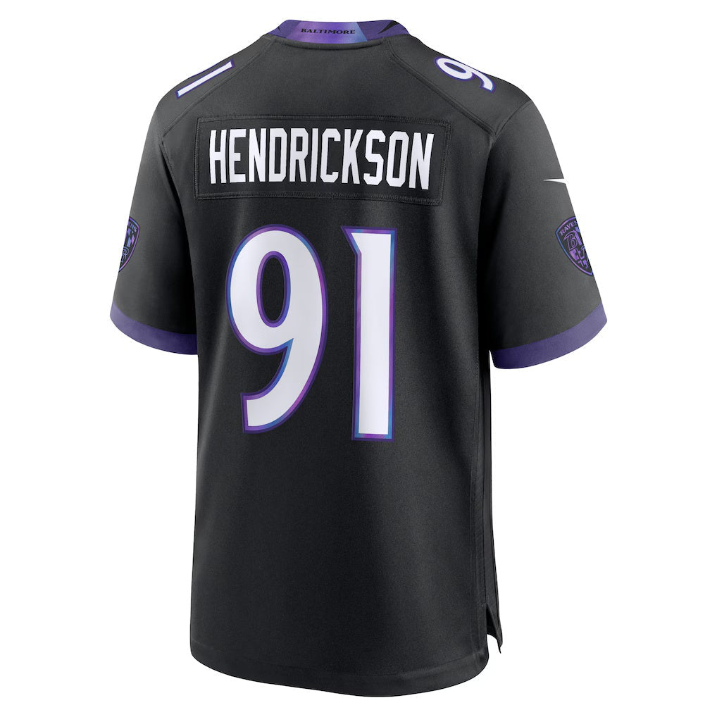 Friene B.Ravens #91 Trey Hendrickson Black Alternate Game Stitched Jerseys