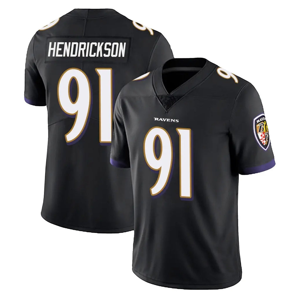 Friene B.Ravens #91 Trey Hendrickson Player Black Vapor F.U.S.E. Limited Stitched Jerseys (2)