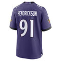 Friene B.Ravens #91 Trey Hendrickson Purple Team Game Stitched Jerseys