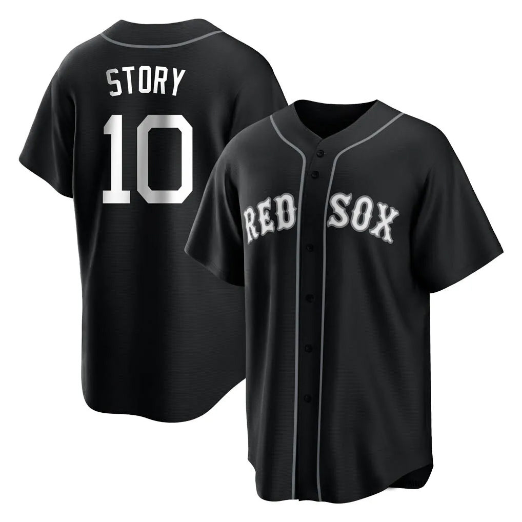 Friene B.Red Sox #10 Trevor Story Player Black Home Game Stitched Jerseys