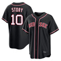 Friene B.Red Sox #10 Trevor Story Player Black Out Home Game Stitched Jerseys